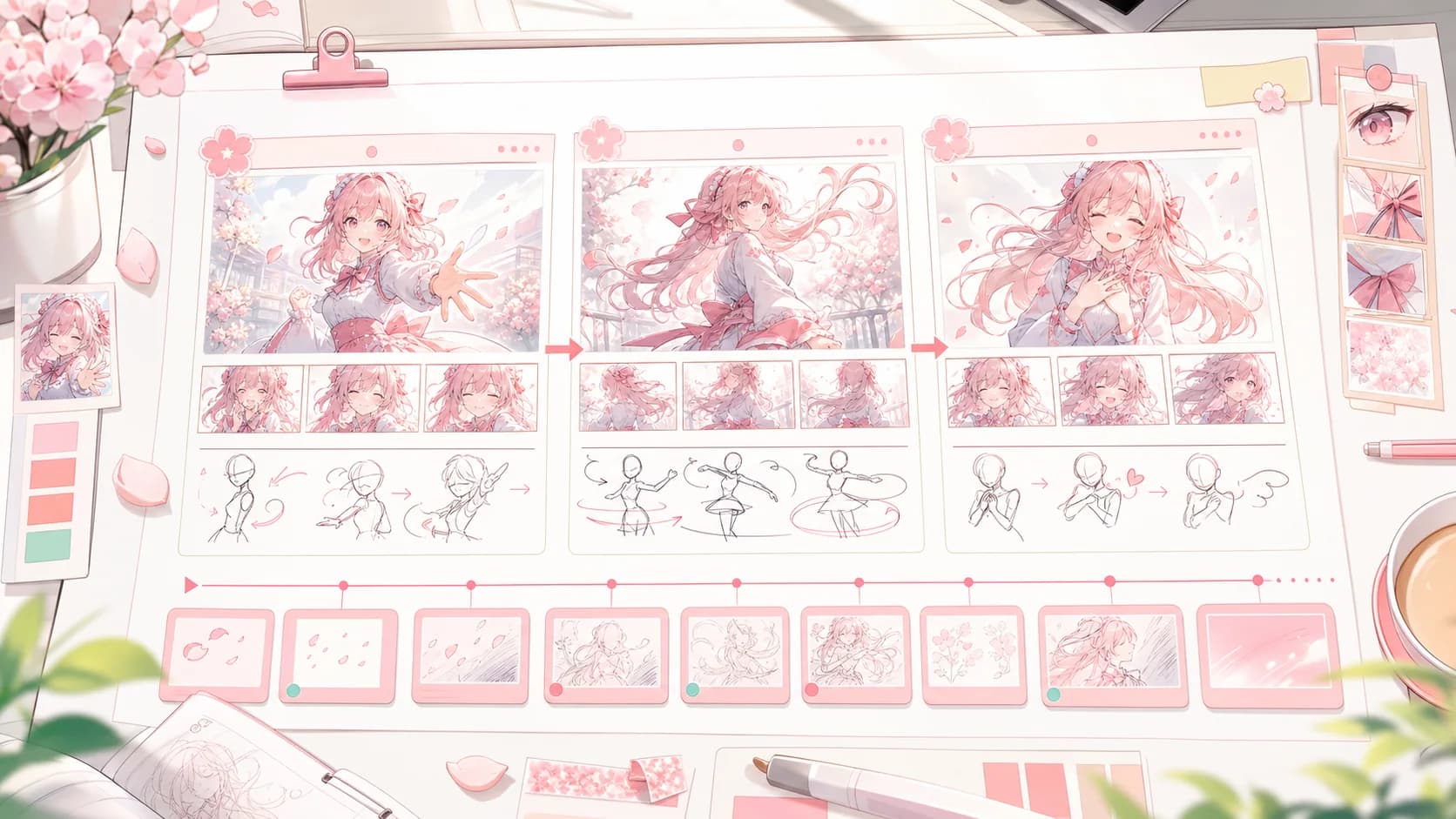 三套 AI coser 转场分镜